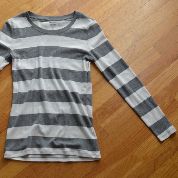 Grey Striped Long Sleeved Gap Shirt - Picture 1 of 2